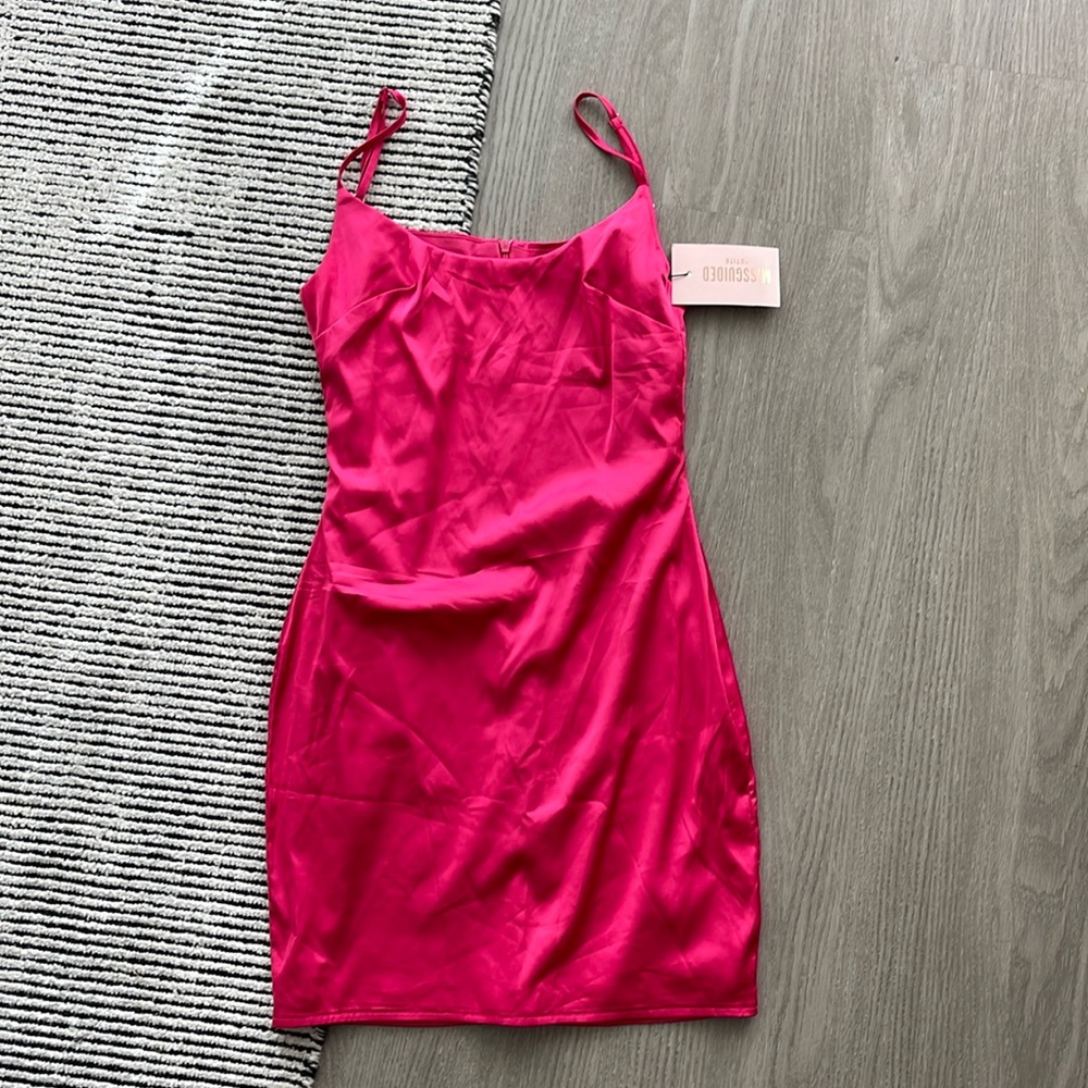 MISSGUIDED pink slip dress